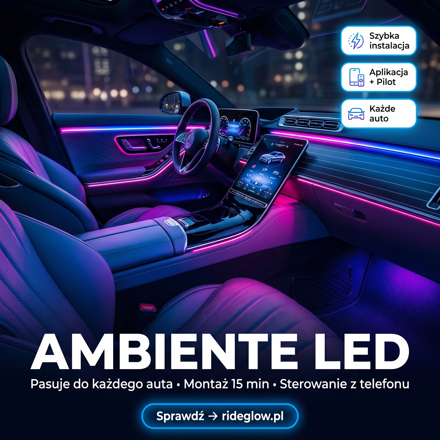 Ambiente Led na USB 6 szt. – do wszystkich aut